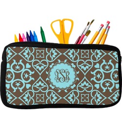 Floral Neoprene Pencil Case - Small w/ Monogram