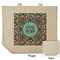 Floral Reusable Cotton Grocery Bag - Front & Back View