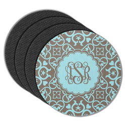 Floral Round Rubber Backed Coasters - Set of 4 (Personalized)