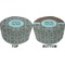 Floral Round Pouf Ottoman (Top and Bottom)