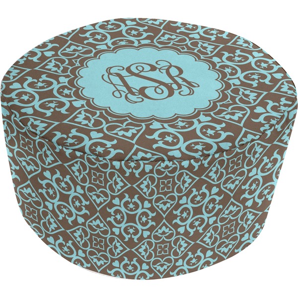 Custom Floral Round Pouf Ottoman (Personalized)