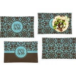 Floral Set of 4 Glass Rectangular Lunch / Dinner Plate (Personalized)