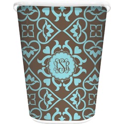 Floral Waste Basket - Double Sided (White) (Personalized)