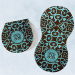 Floral Burp Pads - Velour - Set of 2 w/ Monogram