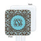 Floral White Plastic Stir Stick - Single Sided - Square - Approval