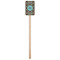 Floral Wooden 6.25" Stir Stick - Rectangular - Single Stick