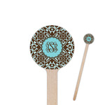 Floral 7.5" Round Wooden Stir Sticks - Double Sided (Personalized)