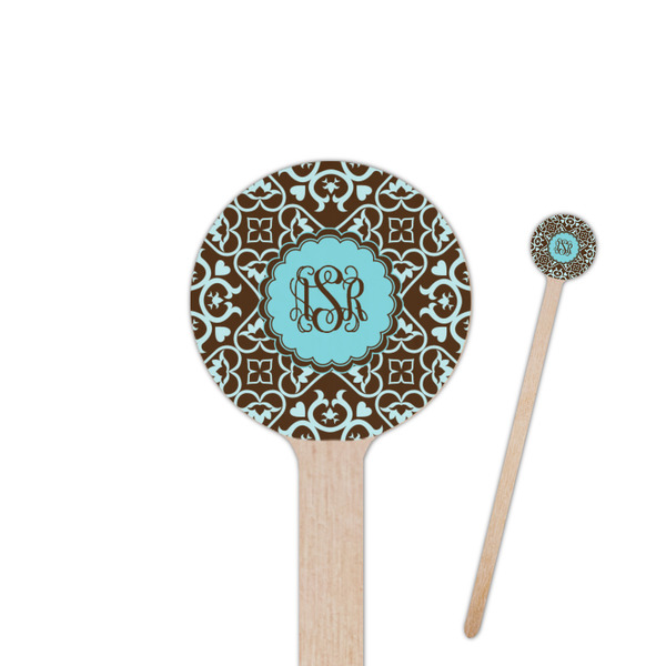 Custom Floral 7.5" Round Wooden Stir Sticks - Double Sided (Personalized)