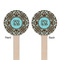 Floral Wooden 7.5" Stir Stick - Round - Double Sided - Front & Back