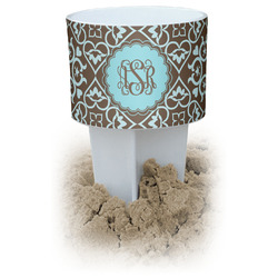 Floral White Beach Spiker Drink Holder (Personalized)