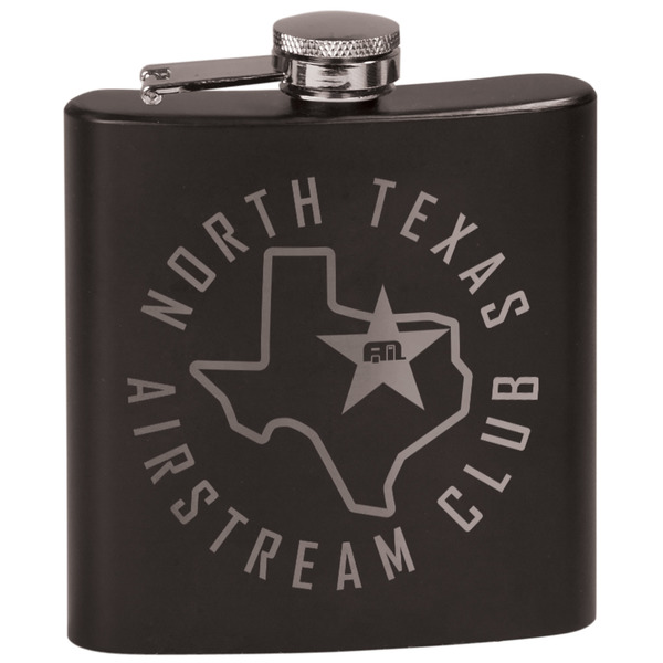 Custom North Texas Airstream Club Black Flask Set