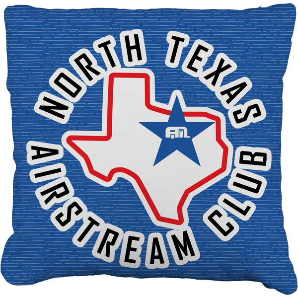 Custom North Texas Airstream Club Faux-Linen Throw Pillow 16"