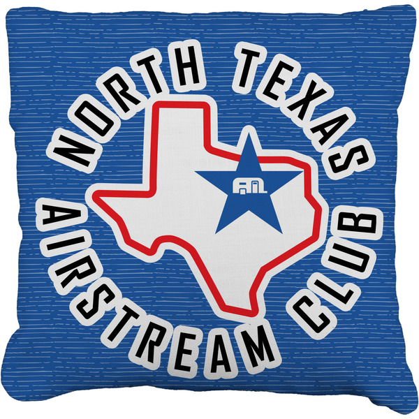 Custom North Texas Airstream Club Faux-Linen Throw Pillow 18"