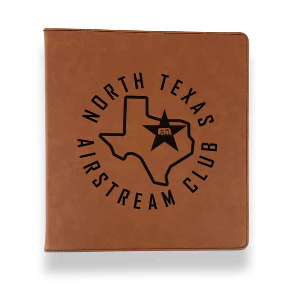 Custom North Texas Airstream Club Leather Binder - 1" - Rawhide