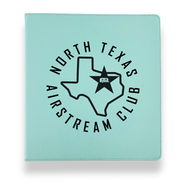 Custom North Texas Airstream Club Leather Binder - 1" - Teal