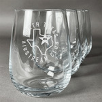 North Texas Airstream Club Stemless Wine Glasses - Laser Engraved- Set of 4