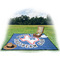 North Texas Airstream Club Picnic Blanket - with Basket Hat and Book - in Use