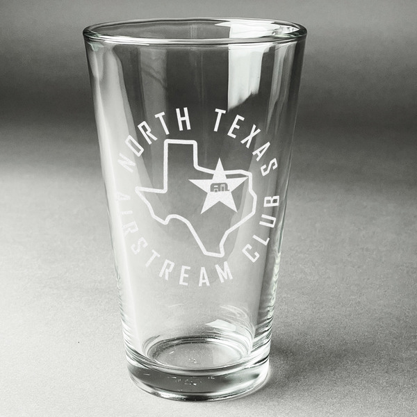 Custom North Texas Airstream Club Pint Glass - Laser Engraved