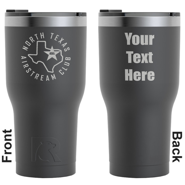 Custom North Texas Airstream Club RTIC Tumbler - Black - Laser Engraved - Double-Sided