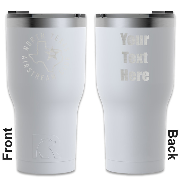 Custom North Texas Airstream Club RTIC Tumbler - White - Laser Engraved - Double-Sided