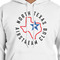 North Texas Airstream Club White Hoodie on Model - CloseUp