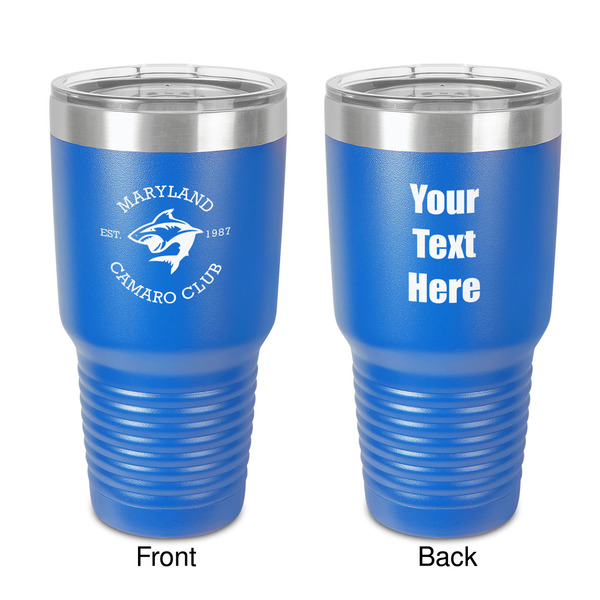 Custom Maryland Camaro Club Logo 30 oz Stainless Steel Tumbler - Royal Blue - Double-Sided