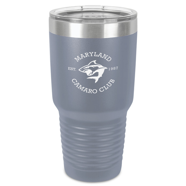 Custom Maryland Camaro Club Logo 30 oz Stainless Steel Tumbler - Grey - Single-Sided