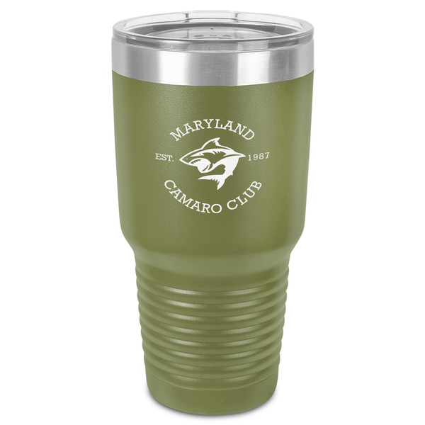 Custom Maryland Camaro Club Logo 30 oz Stainless Steel Tumbler - Olive - Single-Sided