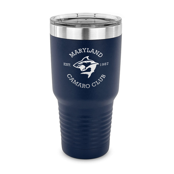 Custom Maryland Camaro Club Logo 30 oz Stainless Steel Tumbler - Navy - Single-Sided