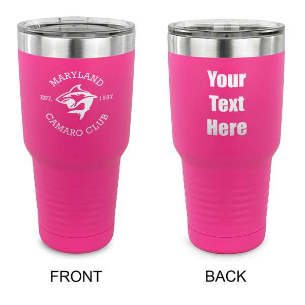 Custom Maryland Camaro Club Logo 30 oz Stainless Steel Tumbler - Pink - Double-Sided