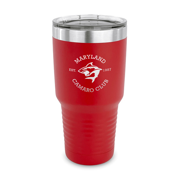 Custom Maryland Camaro Club Logo 30 oz Stainless Steel Tumbler - Red - Single-Sided