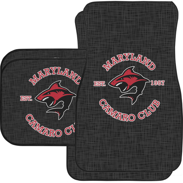 Custom Maryland Camaro Club Logo Car Floor Mats Set - 2 Front & 2 Back