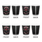 Maryland Camaro Club Logo Ceramic Shot Glass - White - Set of 4 - Front & Back