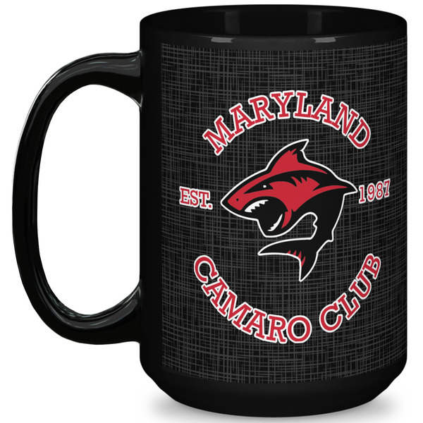 Custom Maryland Camaro Club Logo 15 oz Coffee Mug - Black