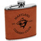 Maryland Camaro Club Logo Cognac Leatherette Wrapped Stainless Steel Flask