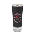 Maryland Camaro Club Logo 2 oz Shot Glasses - Glass with Gold Rim - Set of 4