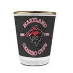 Maryland Camaro Club Logo Glass Shot Glass - 1.5 oz - with Gold Rim - Single