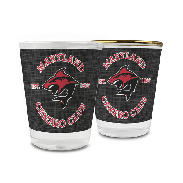 Custom Maryland Camaro Club Logo Glass Shot Glass - 1.5 oz