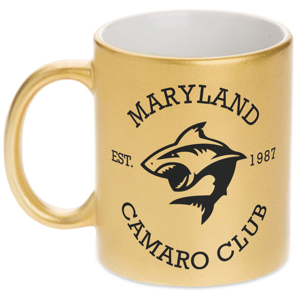 Custom Maryland Camaro Club Logo Metallic Gold Mug