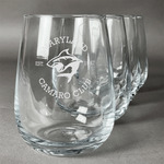 Maryland Camaro Club Logo Stemless Wine Glasses - Laser Engraved- Set of 4