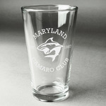 Maryland Camaro Club Logo Pint Glass - Laser Engraved - Single