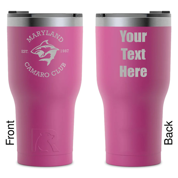 Custom Maryland Camaro Club Logo RTIC Tumbler - Magenta - Laser Engraved - Double-Sided