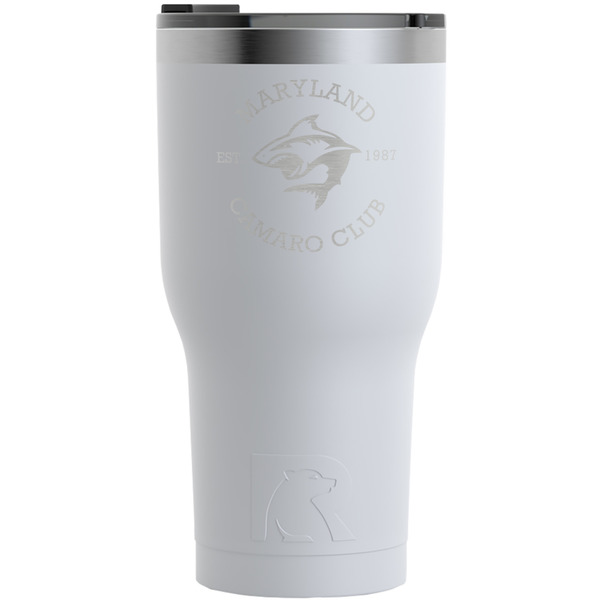 Custom Maryland Camaro Club Logo RTIC Tumbler - White - Laser Engraved - Single-Sided