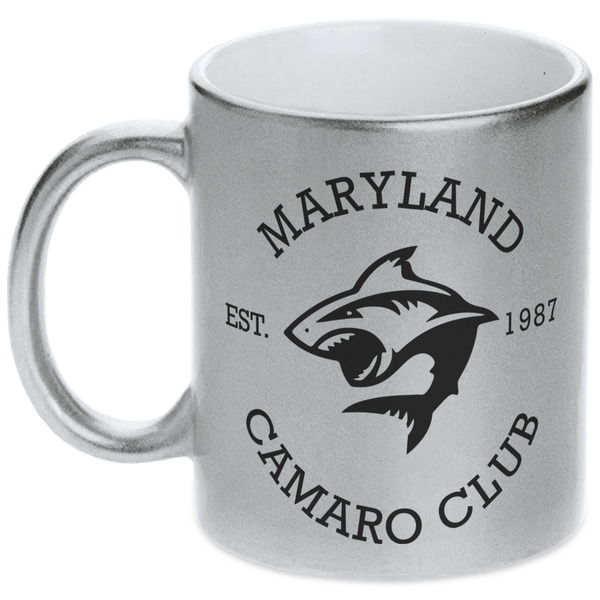 Custom Maryland Camaro Club Logo Metallic Silver Mug