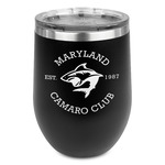 Maryland Camaro Club Logo Stemless Stainless Steel Wine Tumbler - Black - Double-Sided