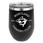 Maryland Camaro Club Logo Stemless Stainless Steel Wine Tumbler - Black - Single-Sided