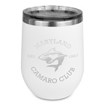 Maryland Camaro Club Logo Stemless Stainless Steel Wine Tumbler - White - Single-Sided