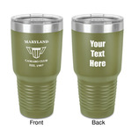 Maryland Camaro Club Logo2 30 oz Stainless Steel Tumbler - Olive - Double-Sided