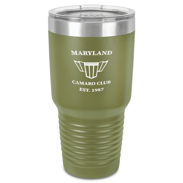 Custom Maryland Camaro Club Logo2 30 oz Stainless Steel Tumbler - Olive - Single-Sided