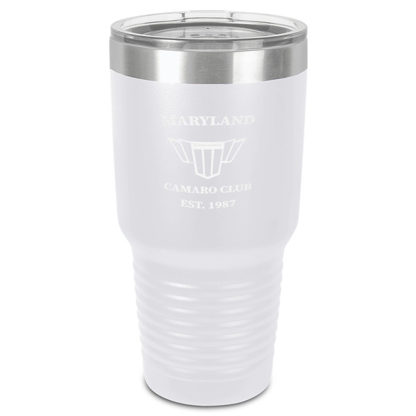 Custom Maryland Camaro Club Logo2 30 oz Stainless Steel Tumbler - White - Single-Sided